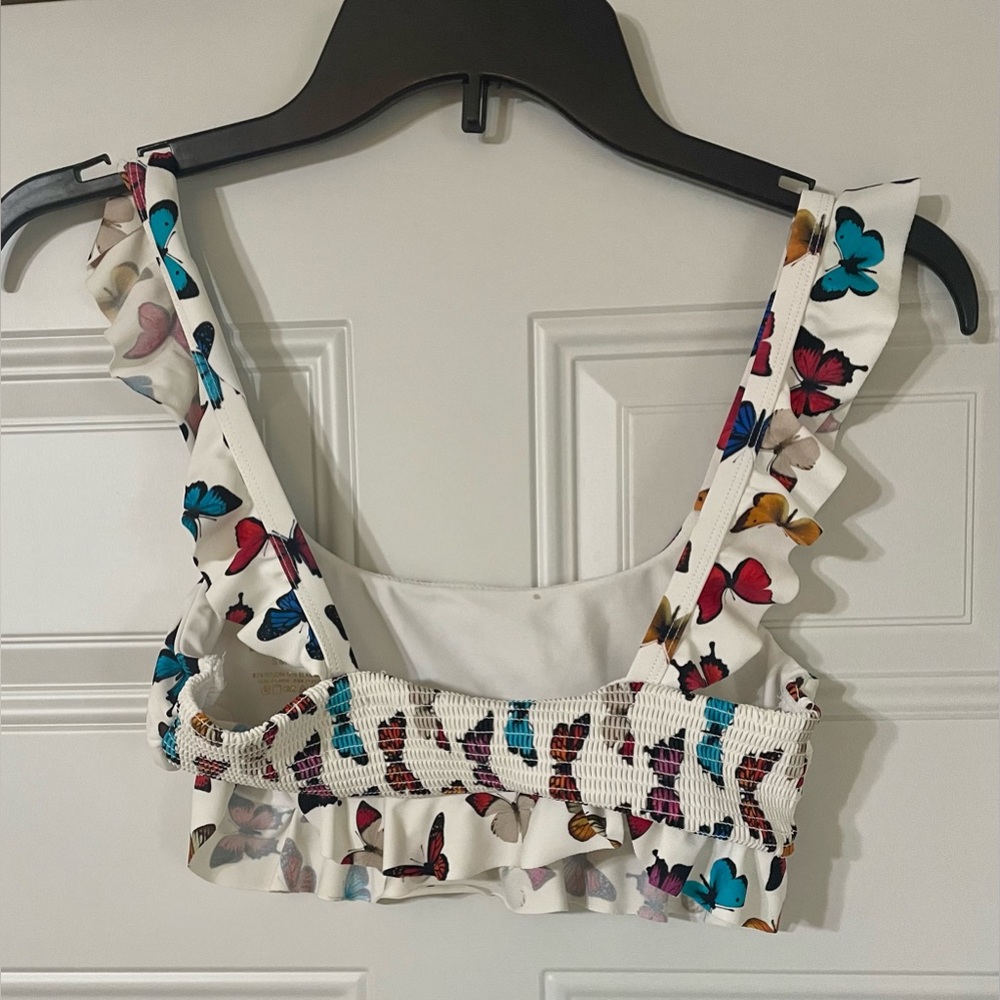 Show Me Your Mumu Island Ruffle Butterfly Bikini Top Size Small Pool Beach Vacay - Picture 6 of 8